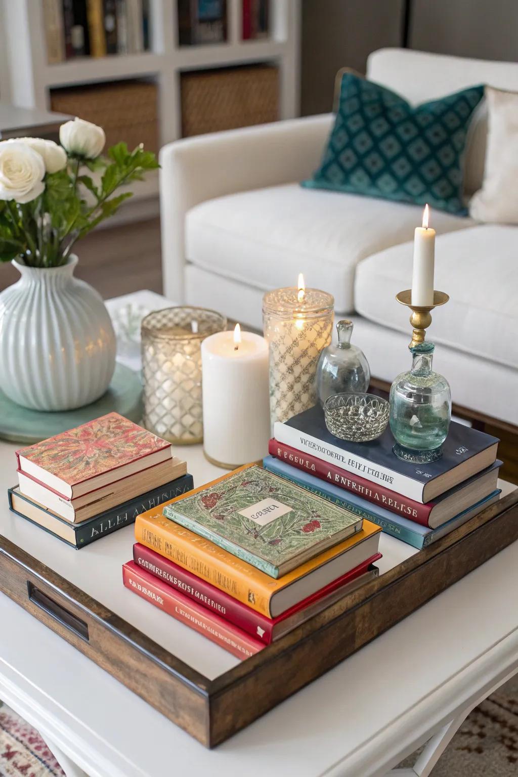 Mirroring brings a sense of order and balance to your coffee table arrangement.