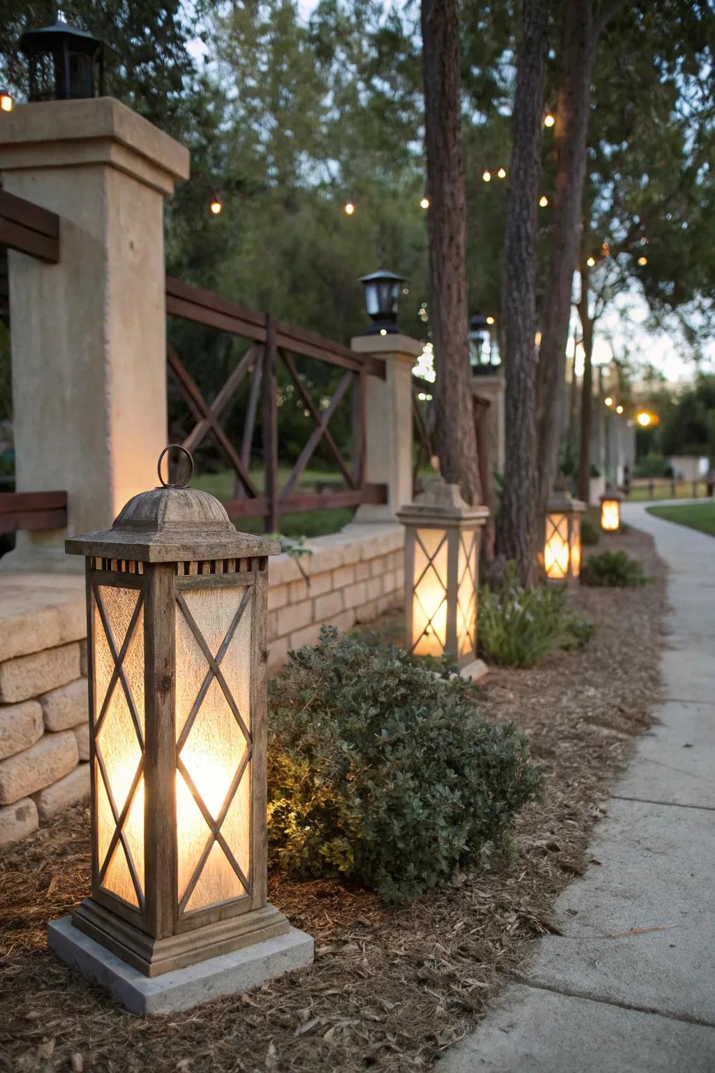 Infuse country charm with lantern-style pillar lights.