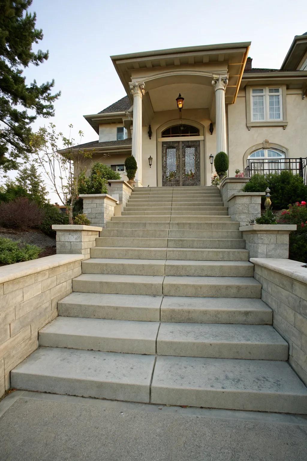 Steps focused on the entrance for ultimate curb appeal.