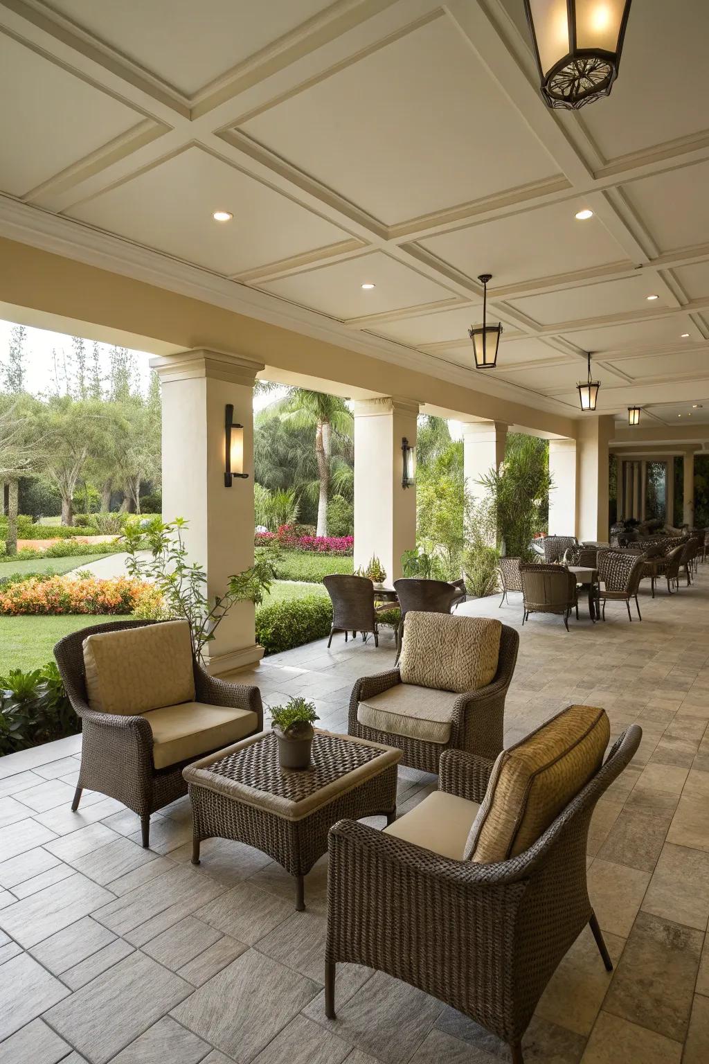 A spacious patio layout perfect for parties and relaxation.