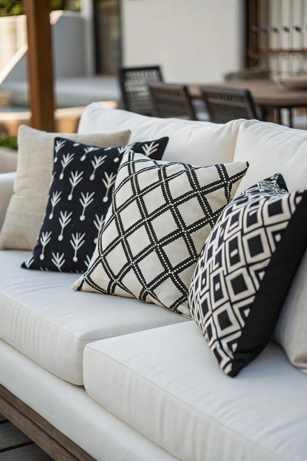 Simple pillows enhance a clean and modern look.