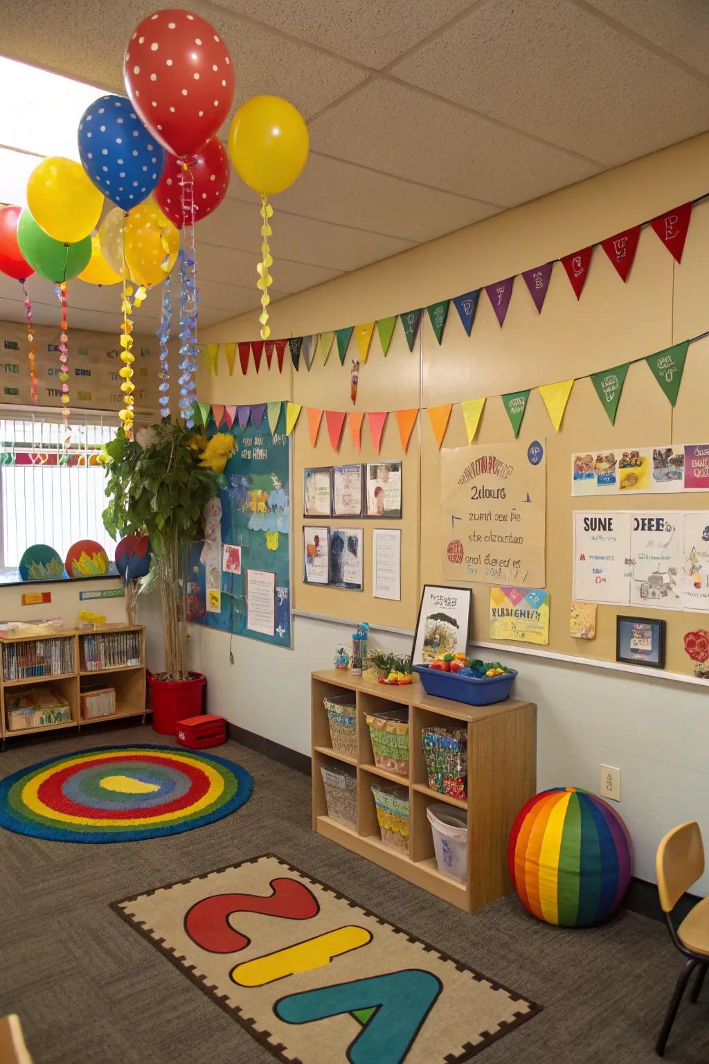 Theme decorations personalize and enrich the cozy corner.