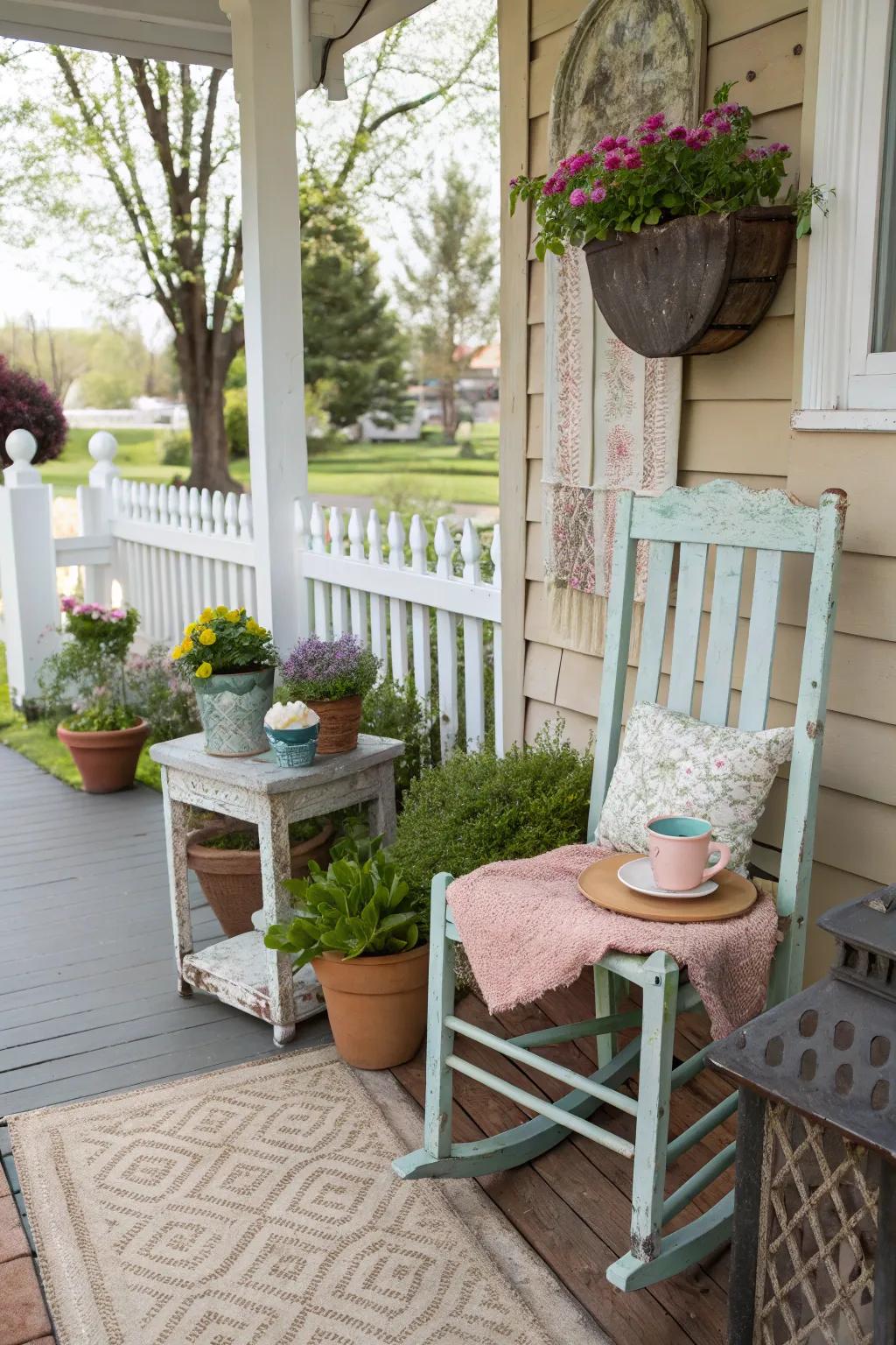 Old furniture adds its own story to a porch.