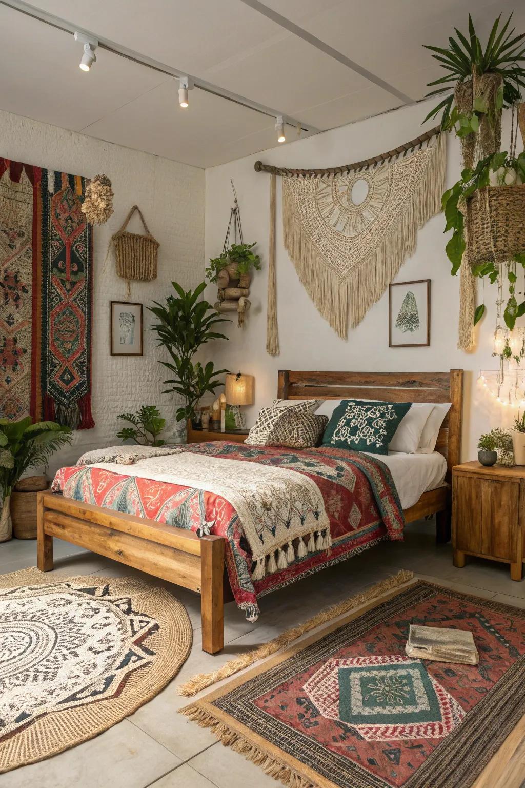 Bohemian space with eclectic charm.