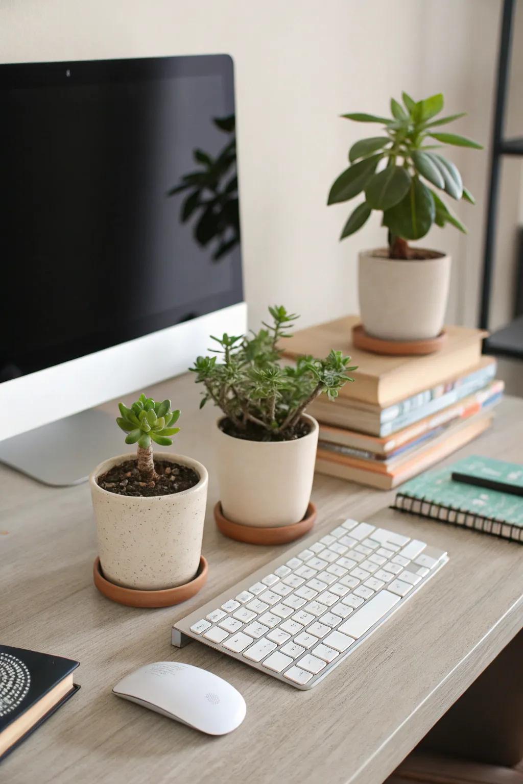 Foliage infuses vitality and freshness into your PC station.