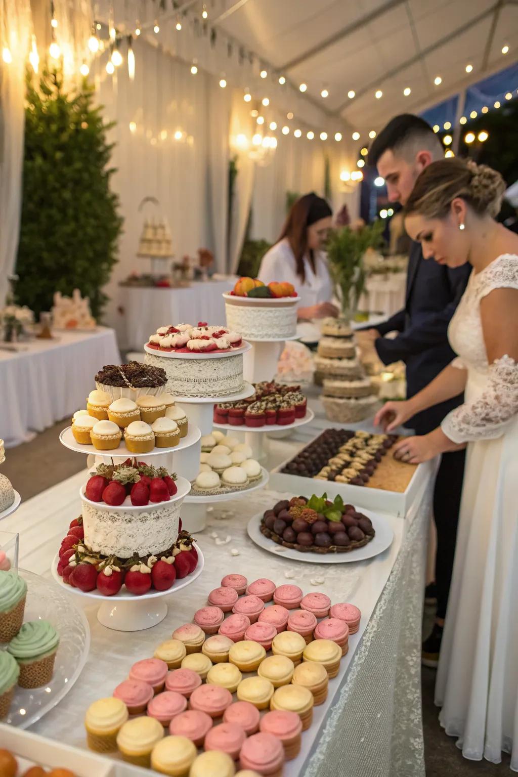 An interactive sweet treats station inviting guests to get creative.
