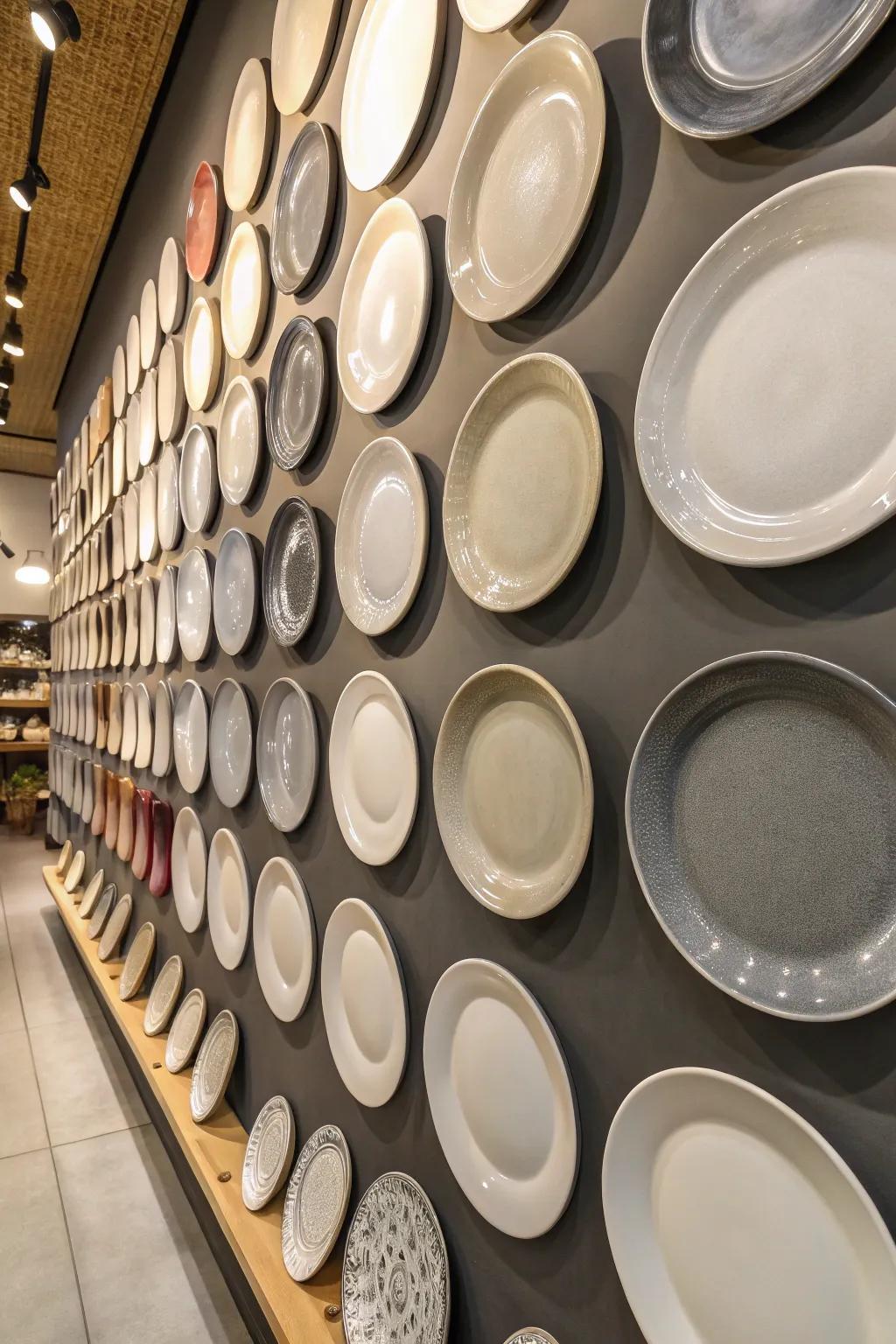 Monochrome plates formulate a daring and refined proclamation.