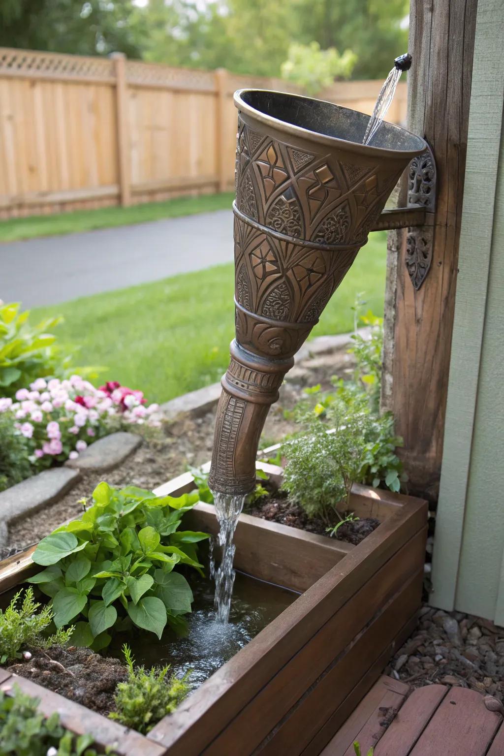 Decorative channels mix style and function in water flow.