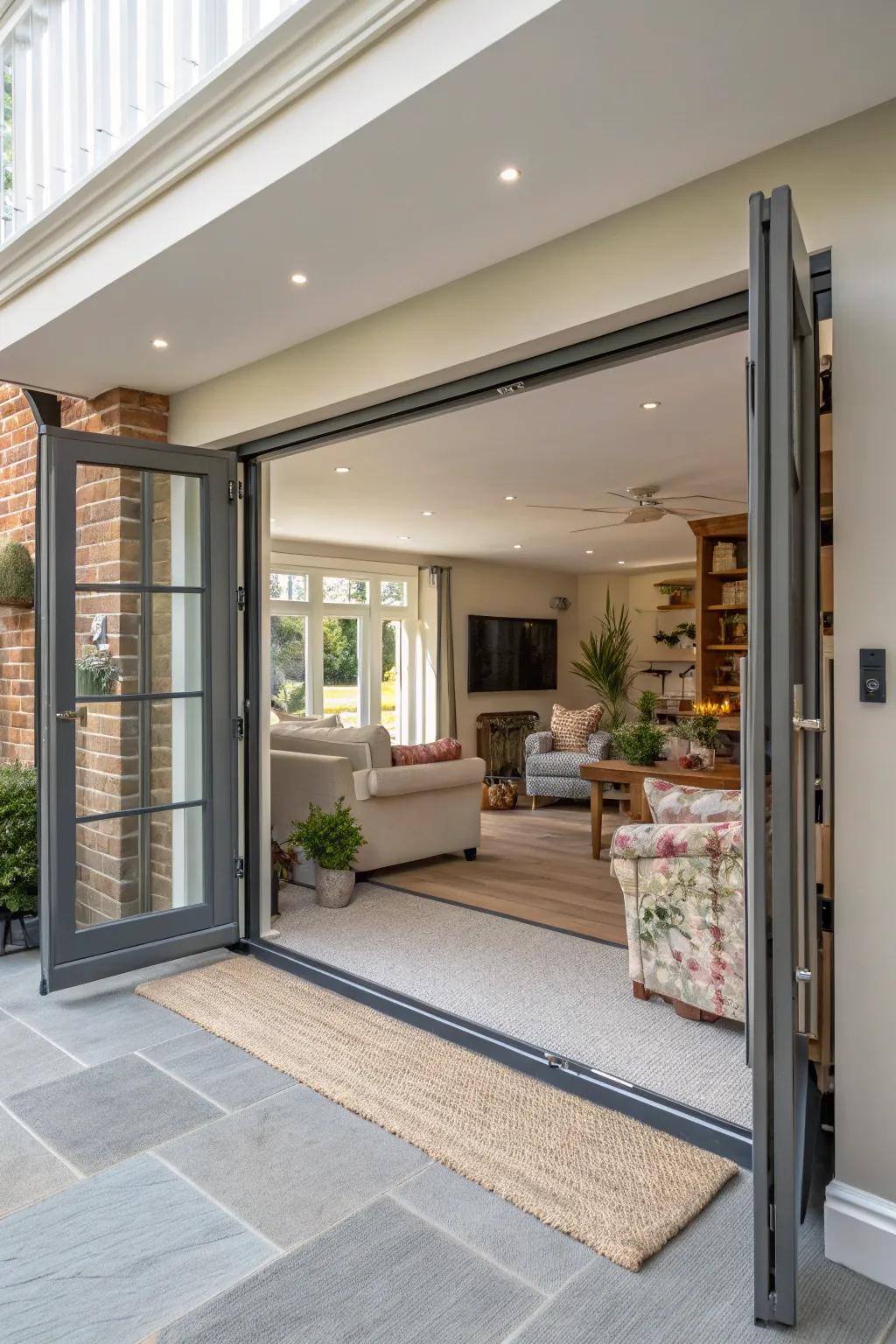 Bi-fold doors are known for their flexible use of space.