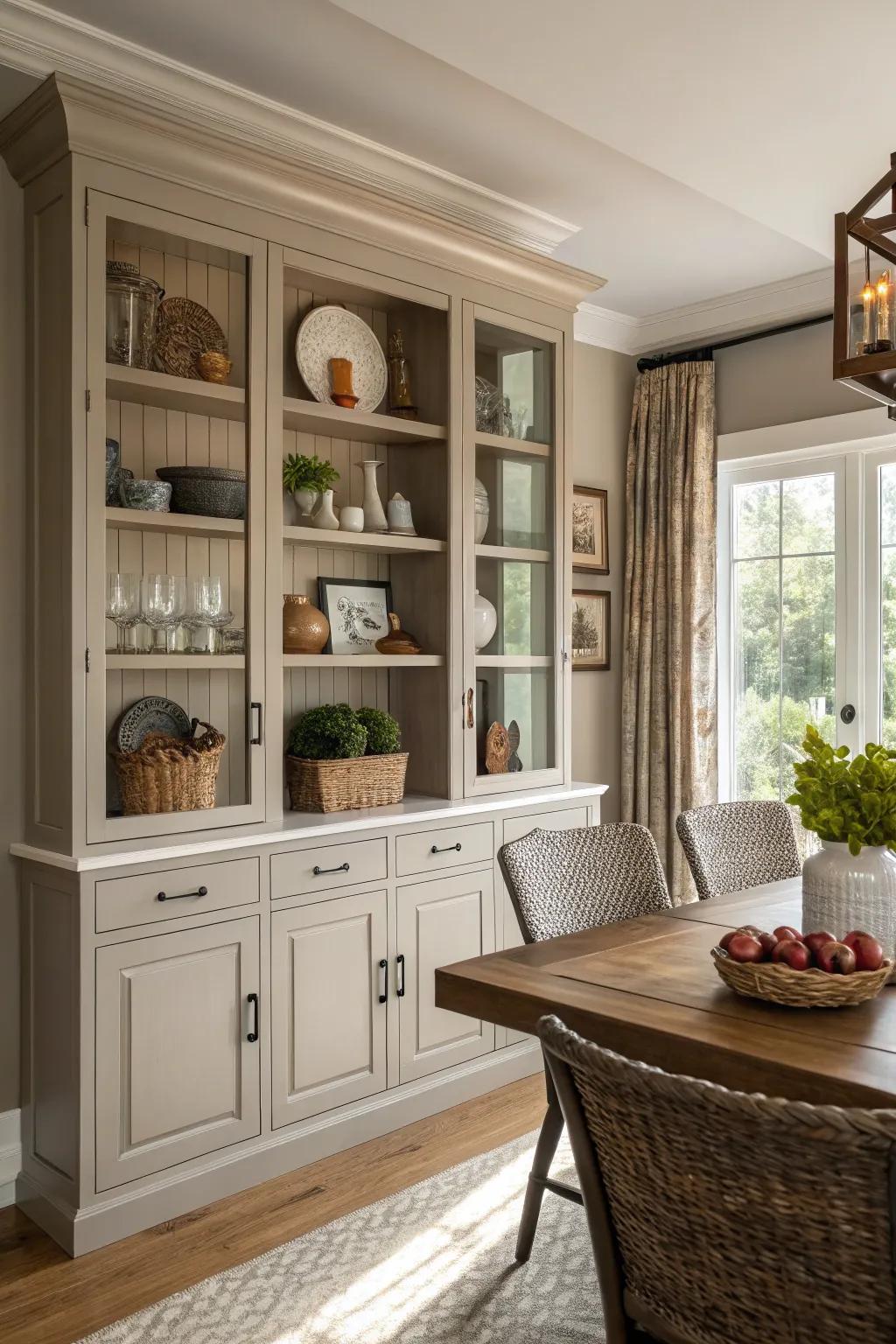 Custom shelving that marries functionality with aesthetic charm.