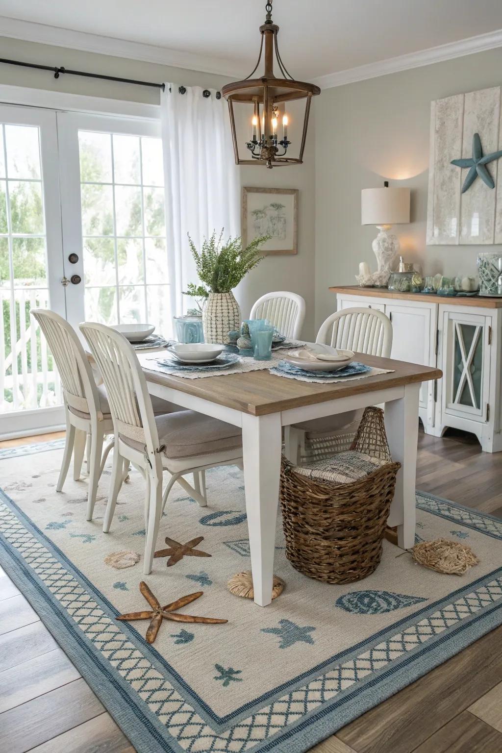 Capture seaside peace with a coastal rug.