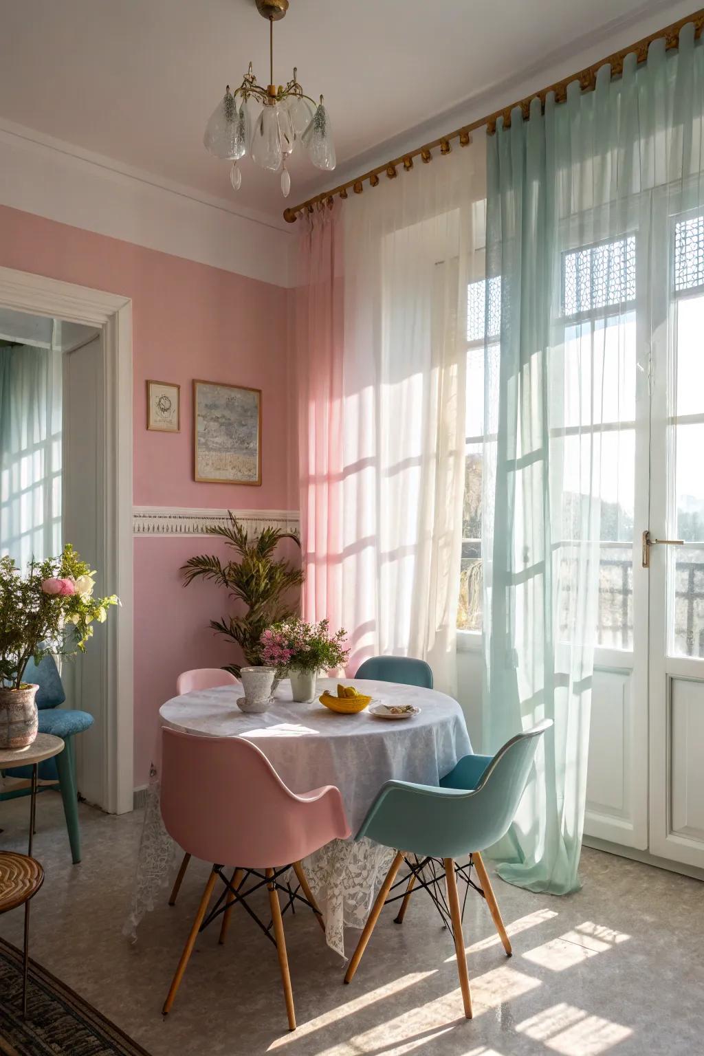 With exquisite sheer curtains, soften the lighting.