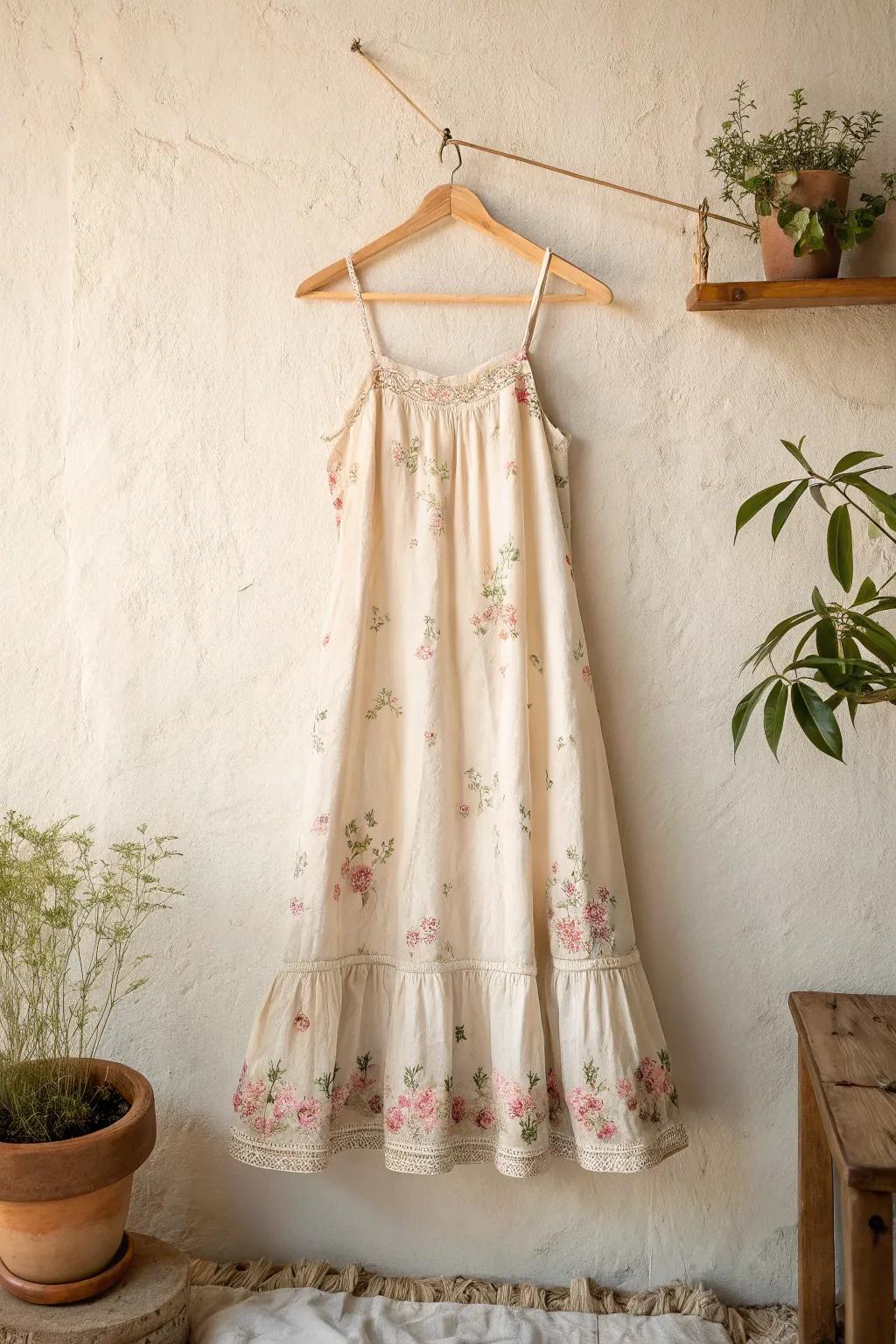 Transform vintage pillowcases into a charming sundress and embrace minimalist refinement with a bohemian impression.