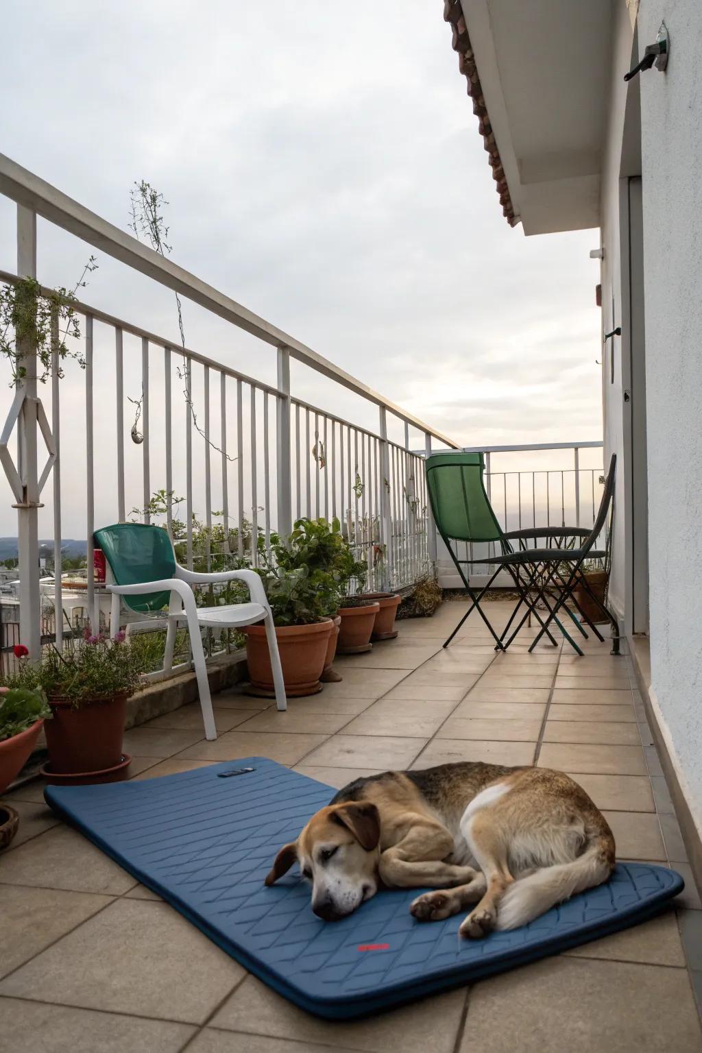 Cooling mats offer dogs a refreshing space to relax.