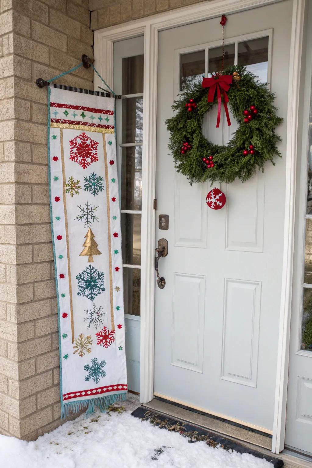 Convey holiday cheer with a celebratory door piece.
