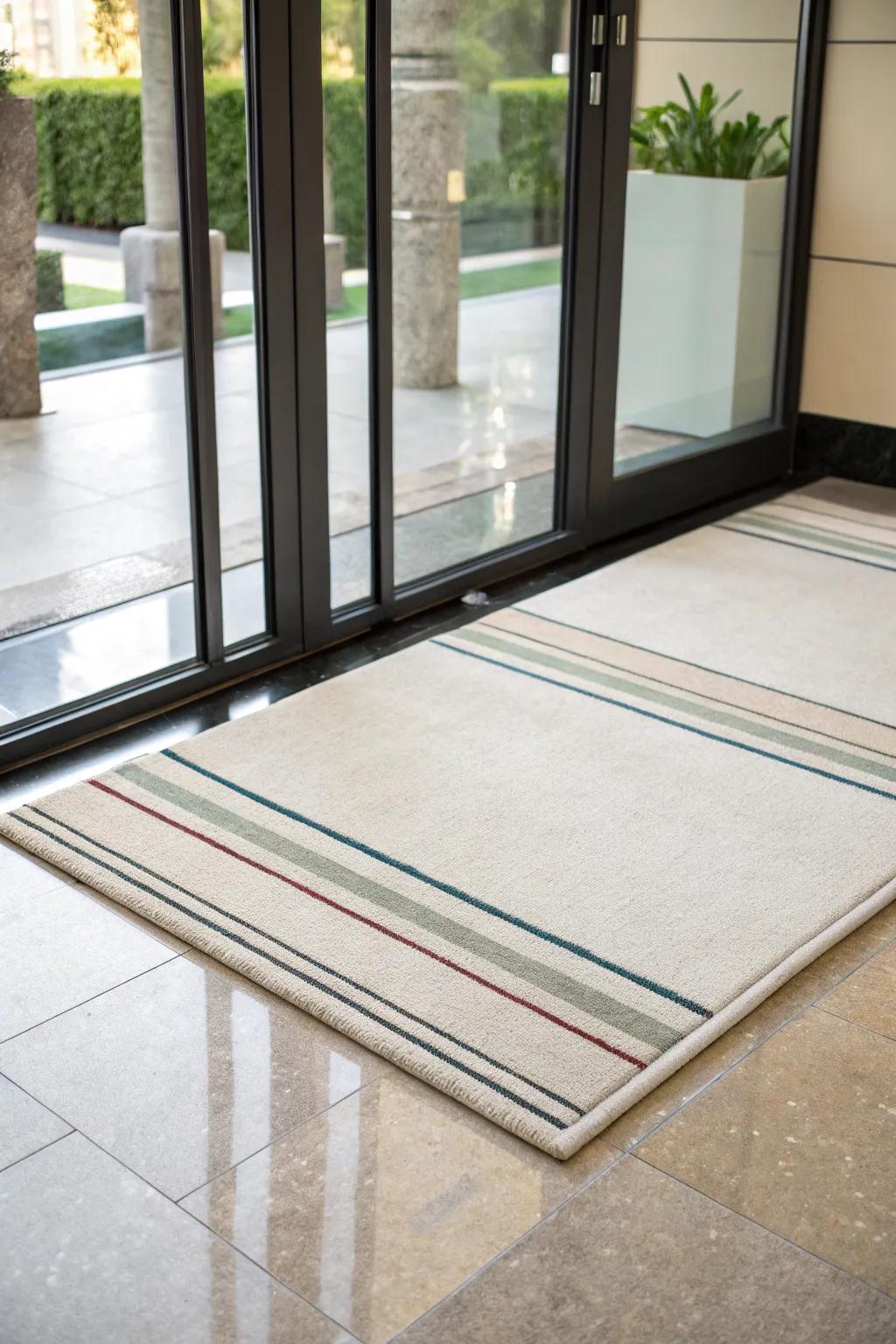 Minimalist doormats deliver a sleek and understated welcome
