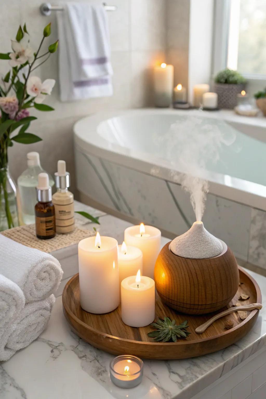 Scented air adds a calming scent, making your spa-like retreat even better.