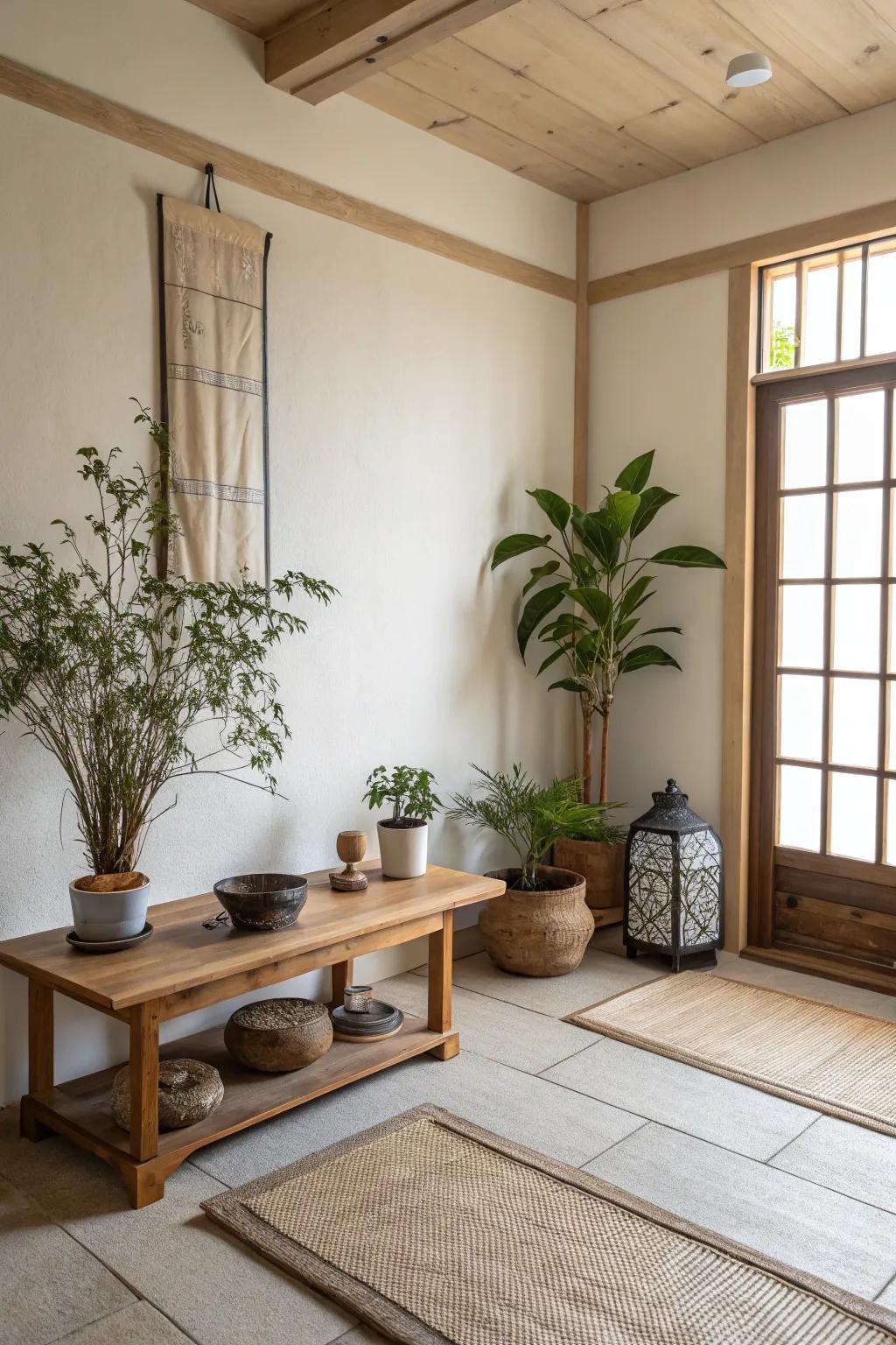 Minimalist area spotlighting natural constituents.