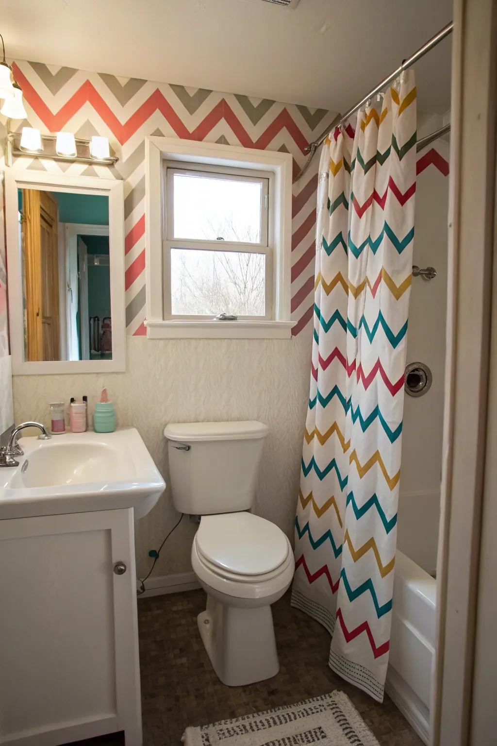 Permanent marker chevron designs offer a unique and trendy wall accent.