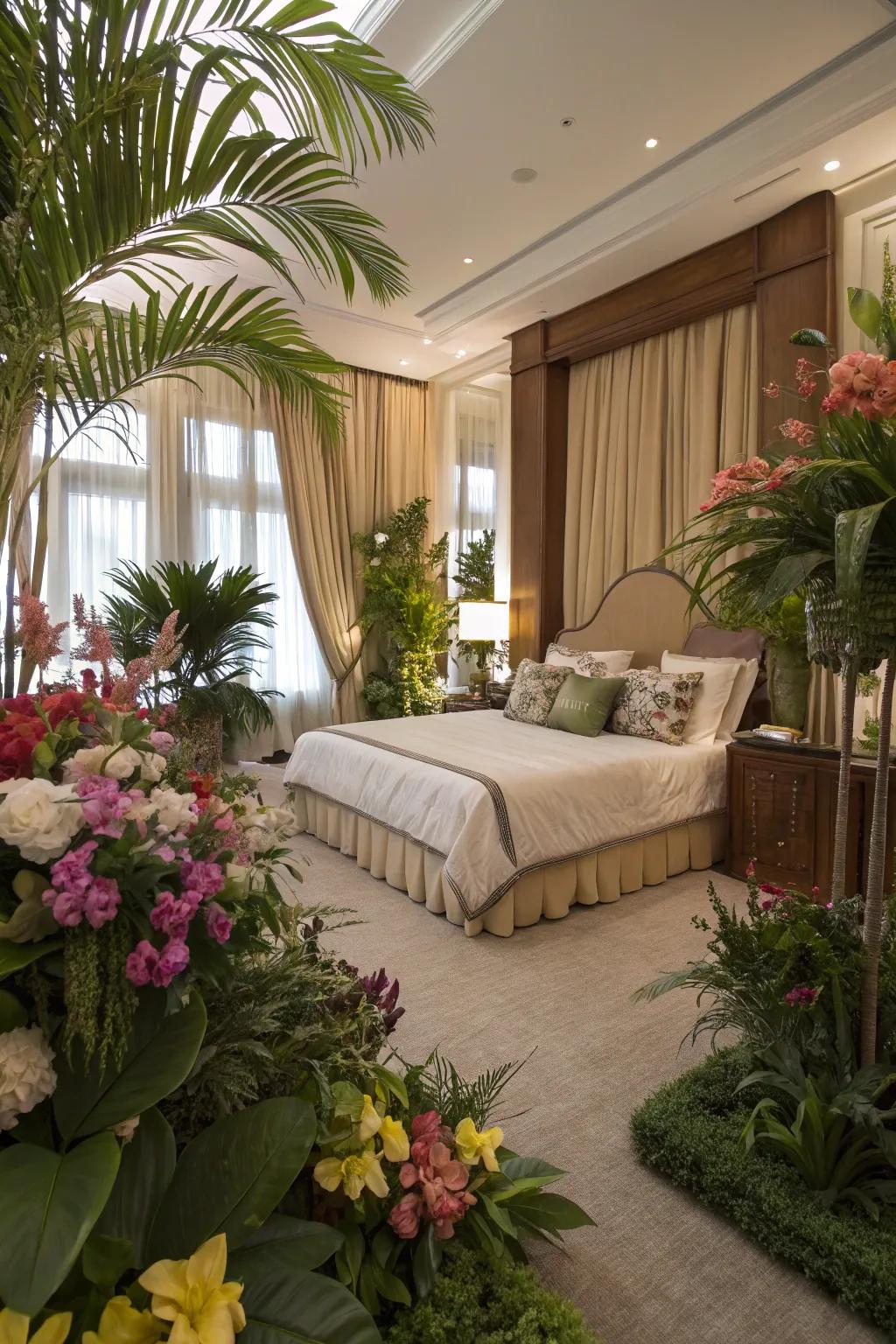 Botanical components infuse vitality and freshness into the space.