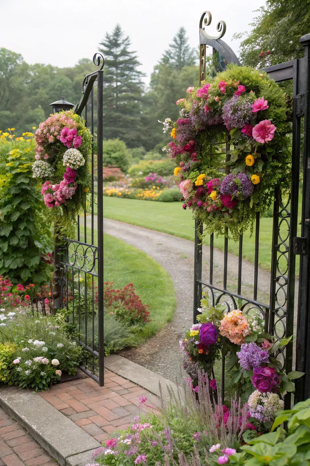 A welcoming accent with floral adornments.