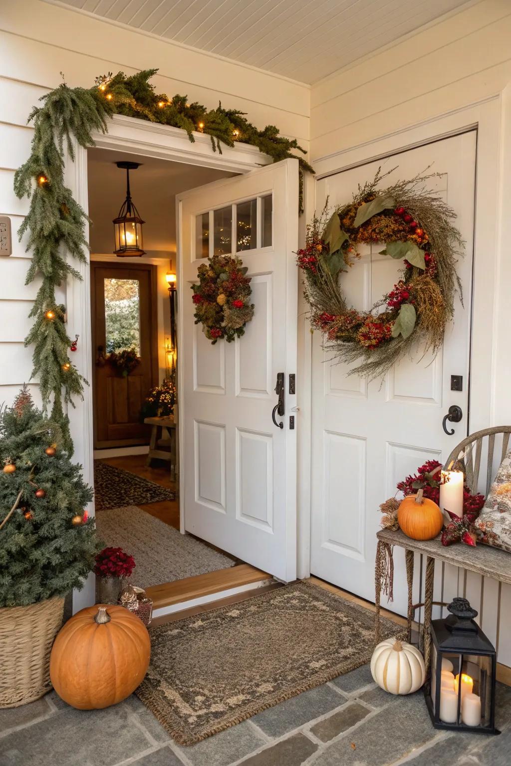 Seasonal touches keep your entryway fresh and festive.