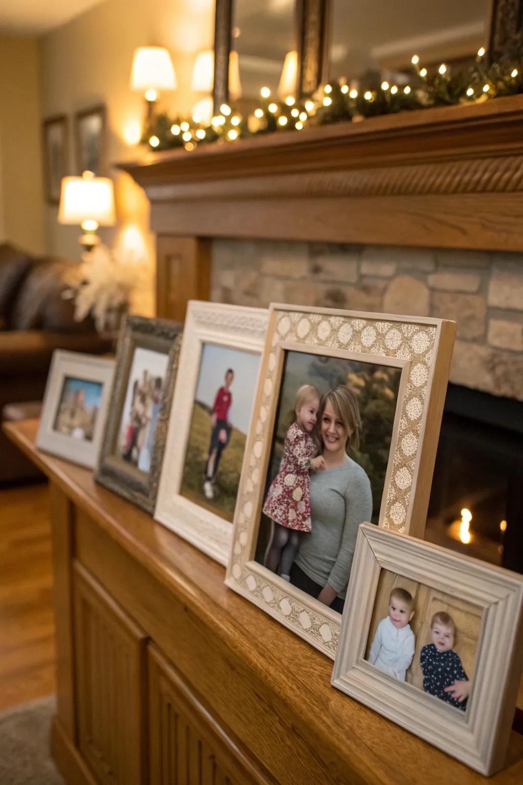 Genuine familial instances captured within a portrait exhibit