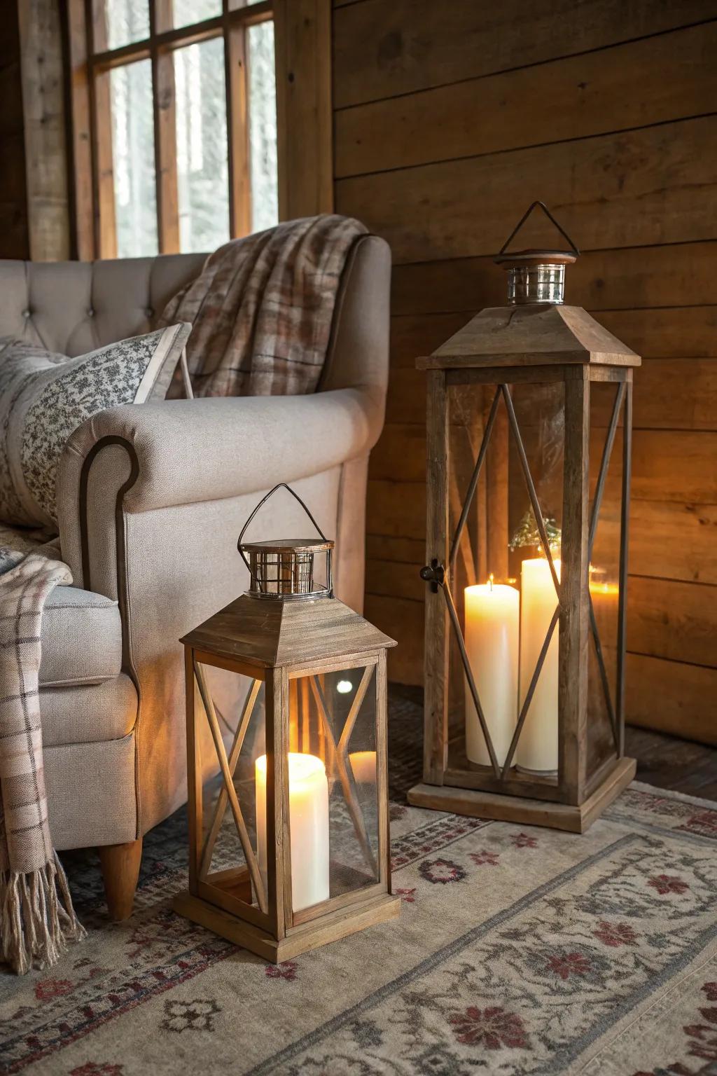 Ground lights contribute a bold element to chamber décor.