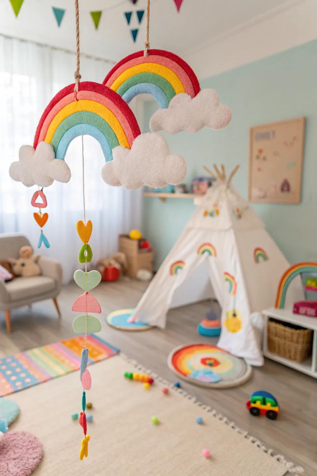 Felt garlands in playful shapes fascinate children and brighten their spaces.