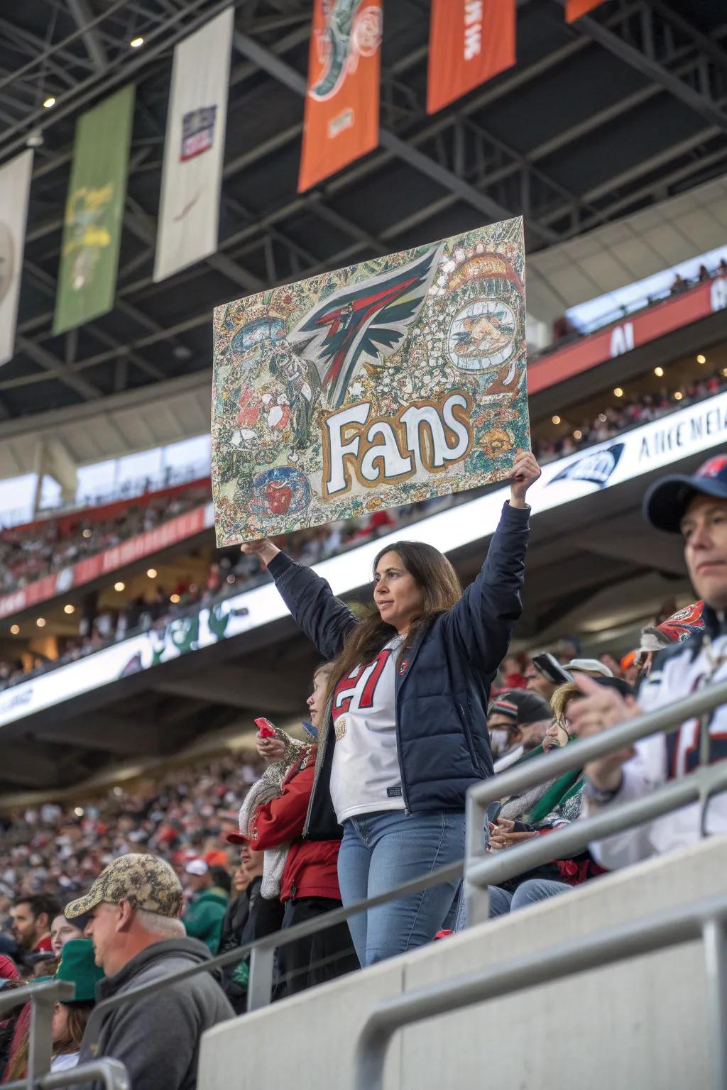 Creative artwork adds a personal touch to game day signs.