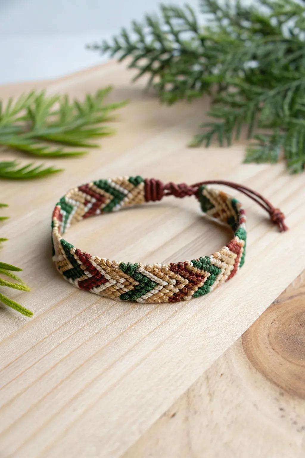 Embrace nature's palette with this beautifully crafted friendship band, encapsulating the essence of the great outdoors.