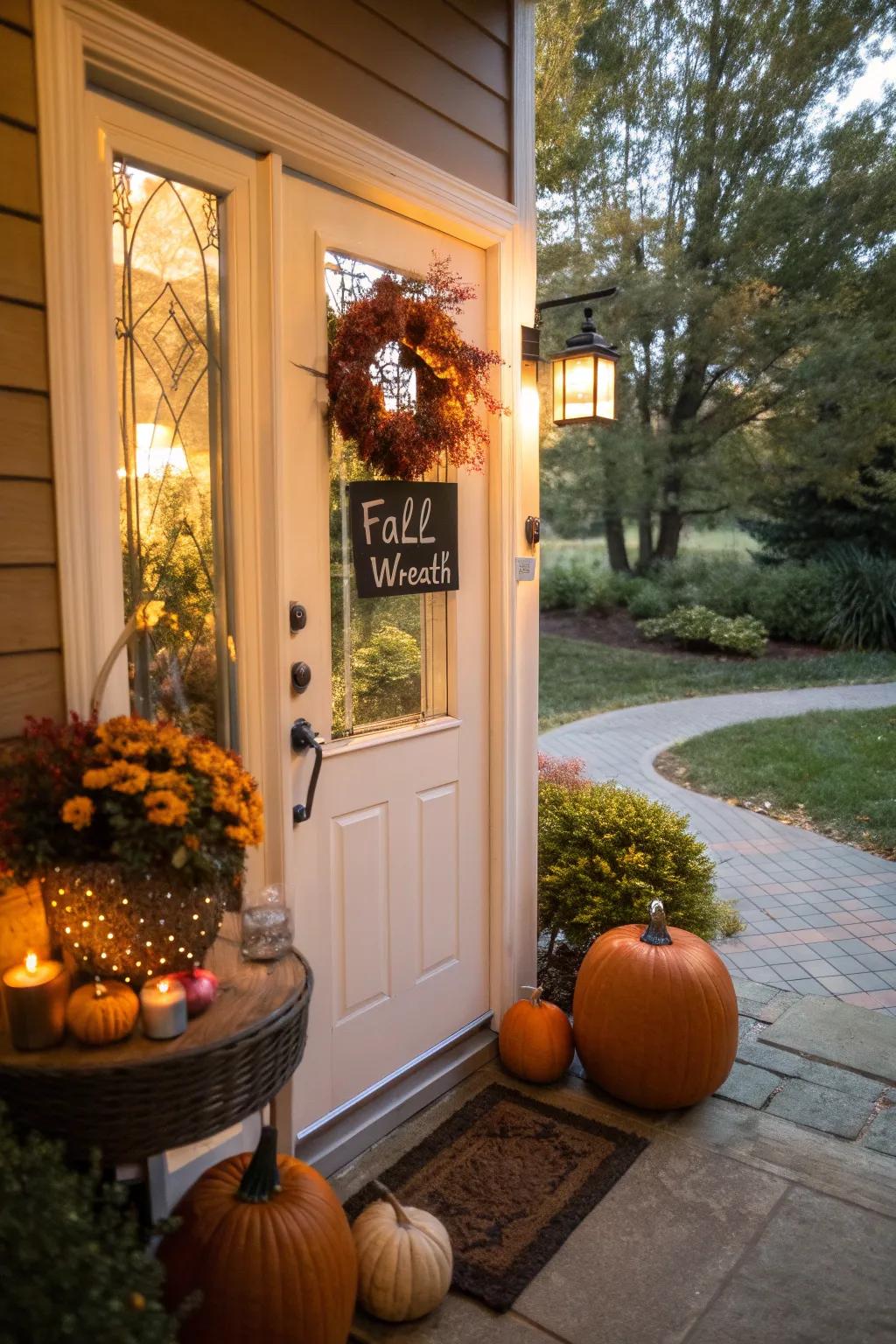 Circles and markers finalize the seasonal aesthetic of a porch.