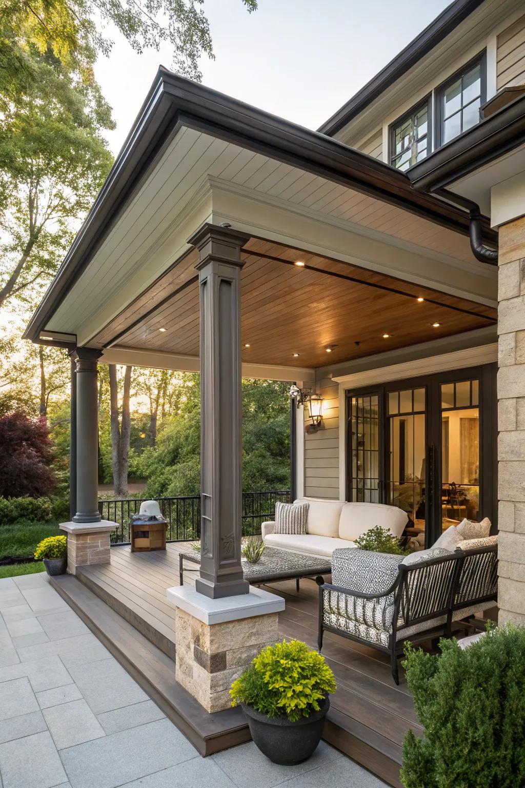 A stylish roof addition for permanent shade.