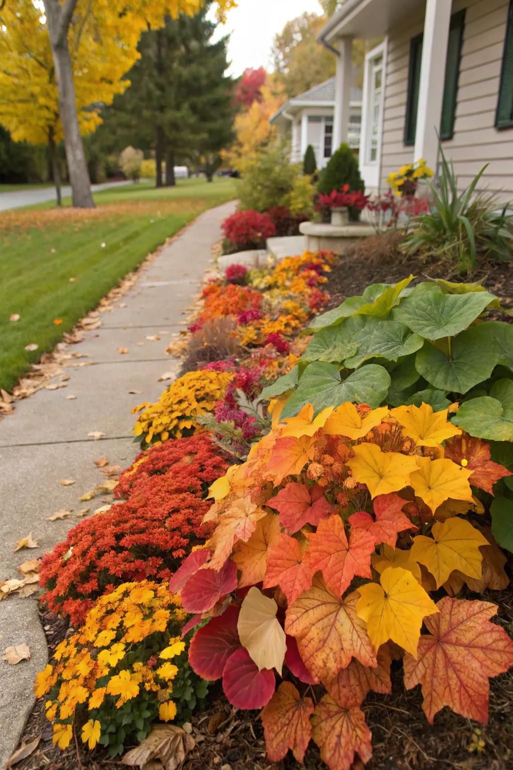 Enrich your flower beds with autumn leaves as natural mulch.