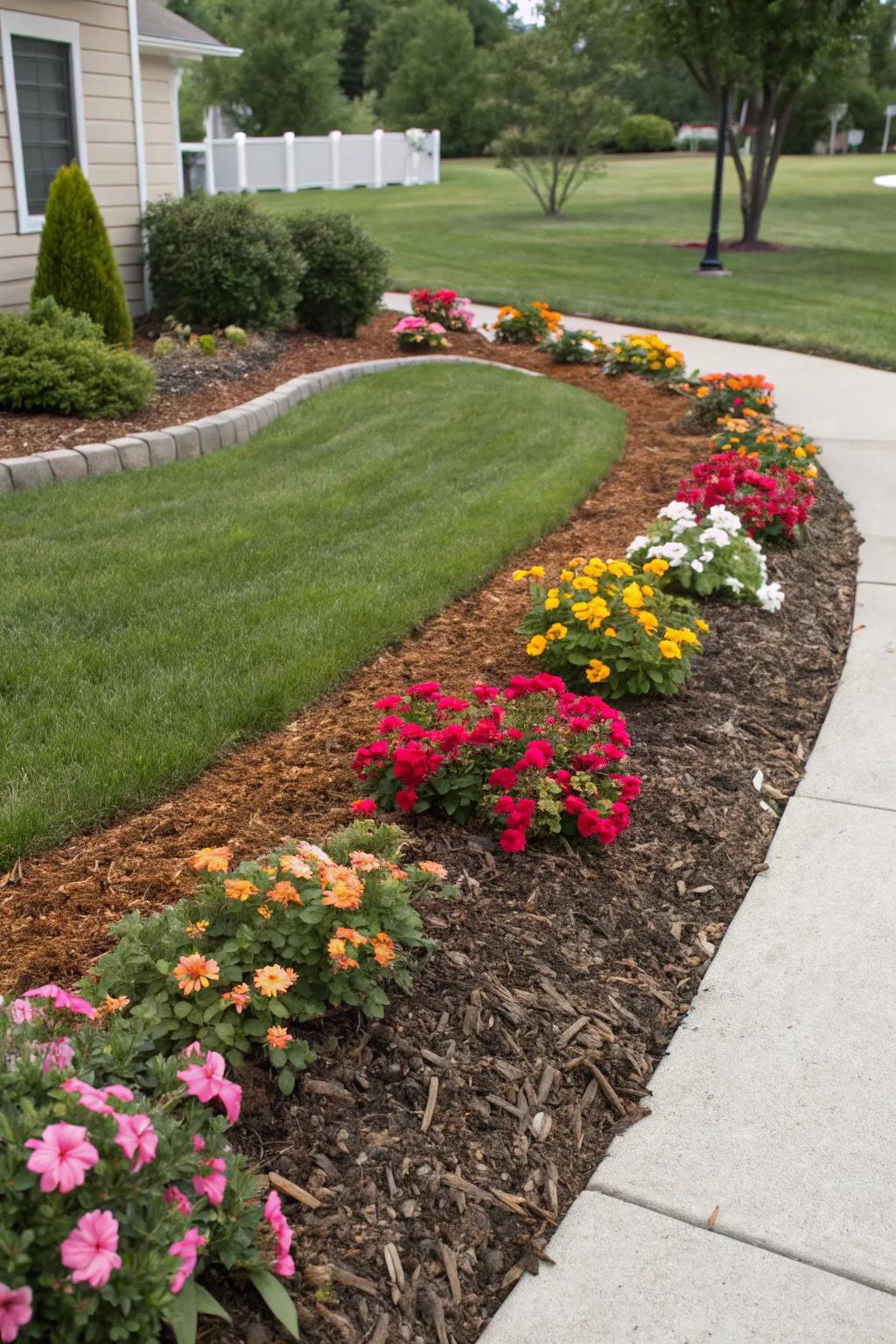 Mulch not only looks appealing but also fosters plant health.