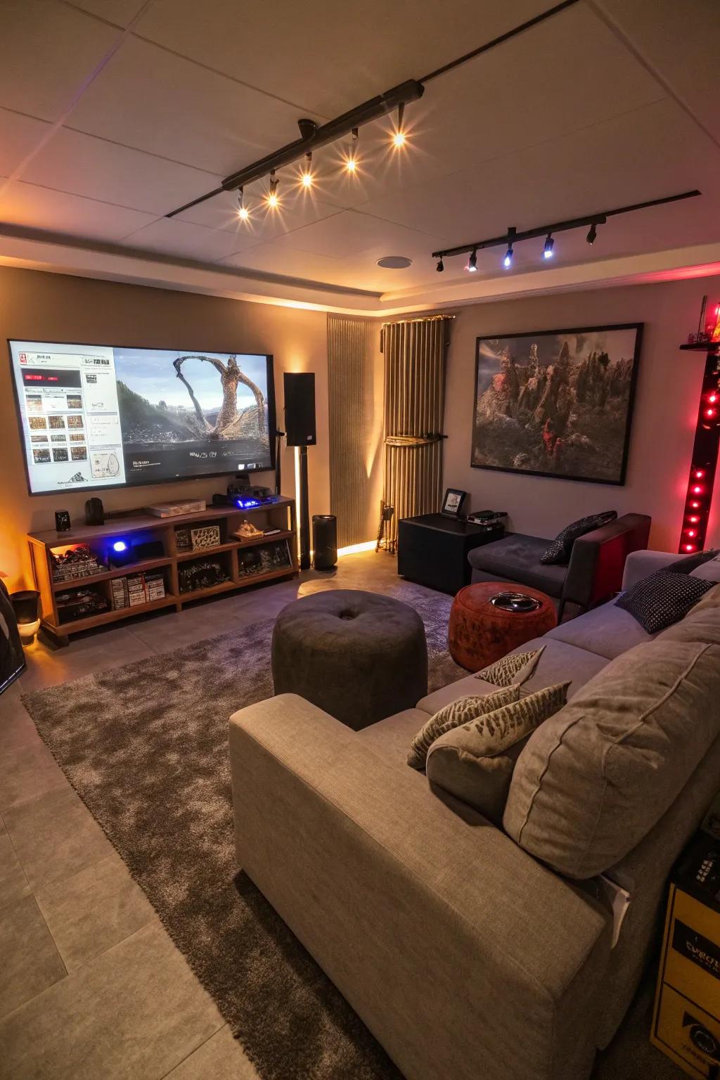 Peripheral illumination sets the mood for an immersive gaming journey.
