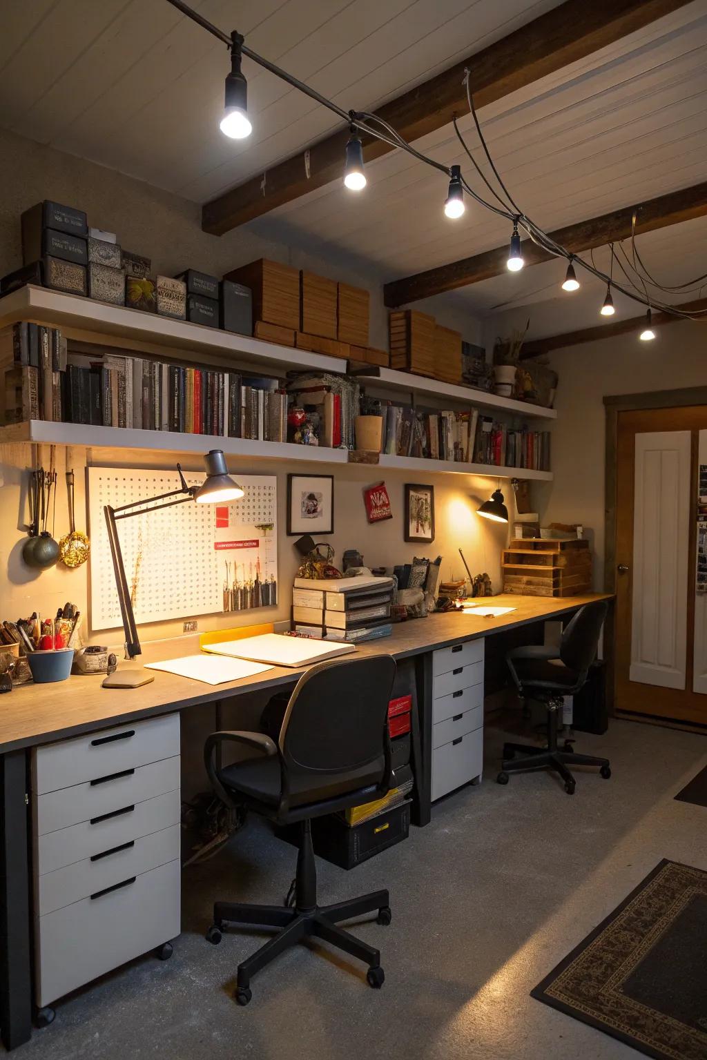 Focus on your work with efficient focused lighting.