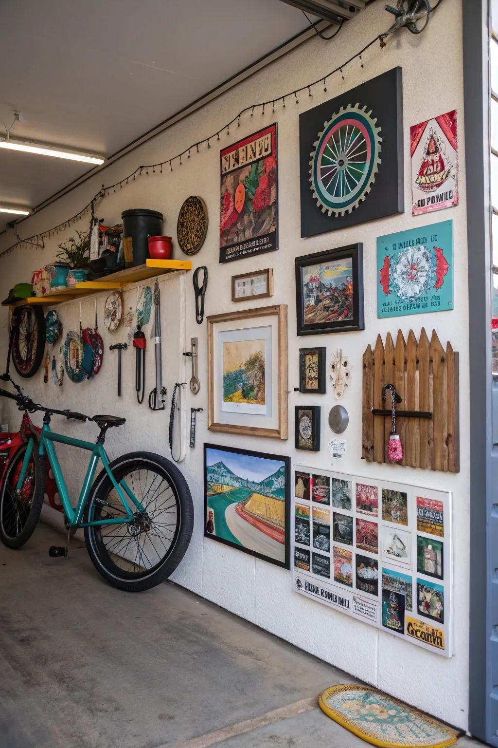 Art and decor infuse personality and charm into garage spaces.