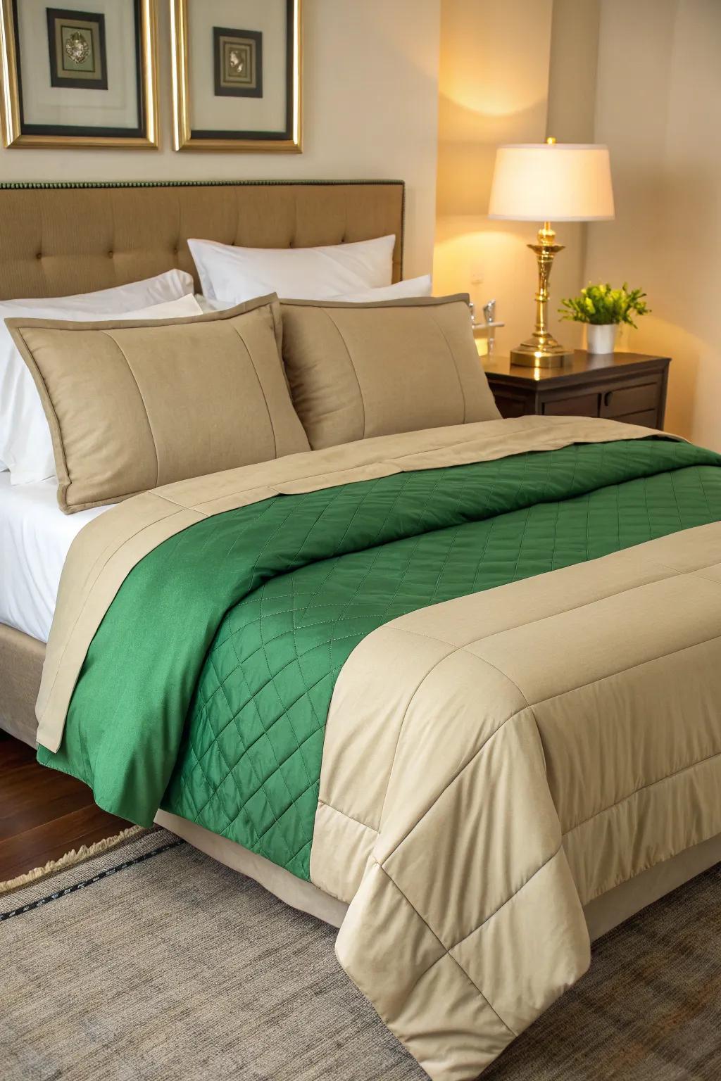 Contrasting bedclothes amplify the stylistic elements of your bedroom.