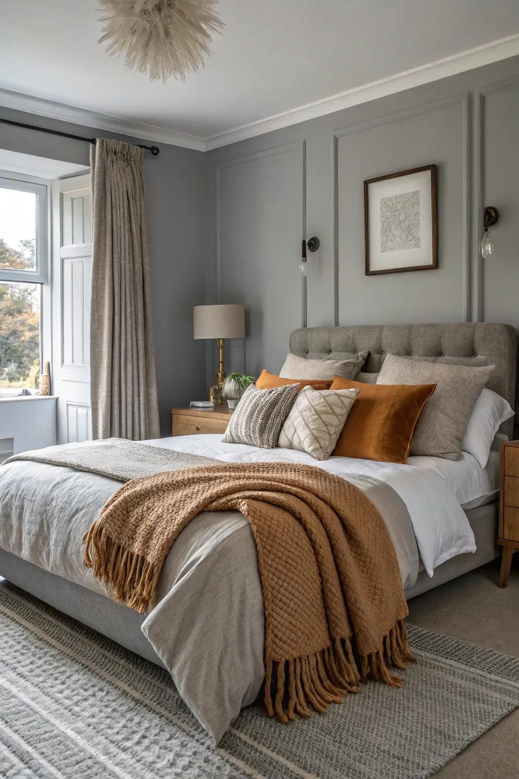 Cosy fabrics enhance the room's comfort.