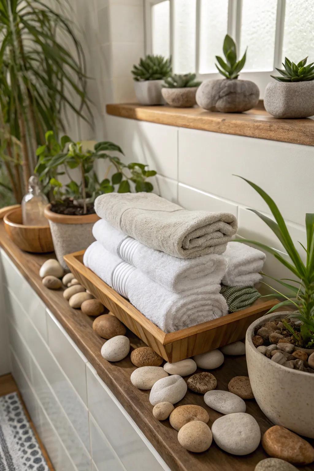 Incorporate natural elements for a refreshing display.