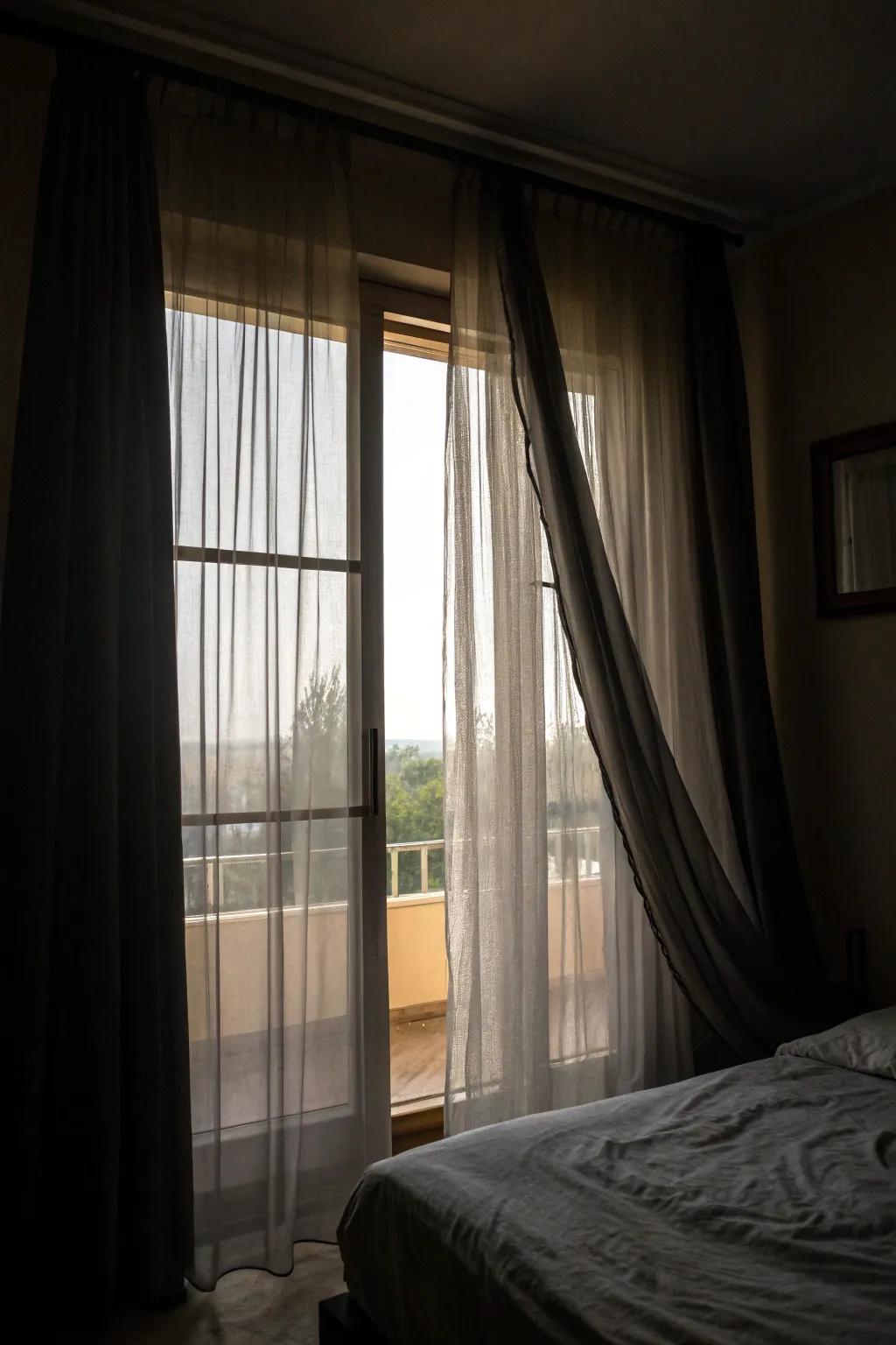 Dark window coverings can change a room with their mysterious allure.