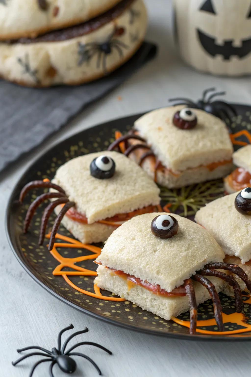Eerie arachnid sandwiches guaranteed to impress.