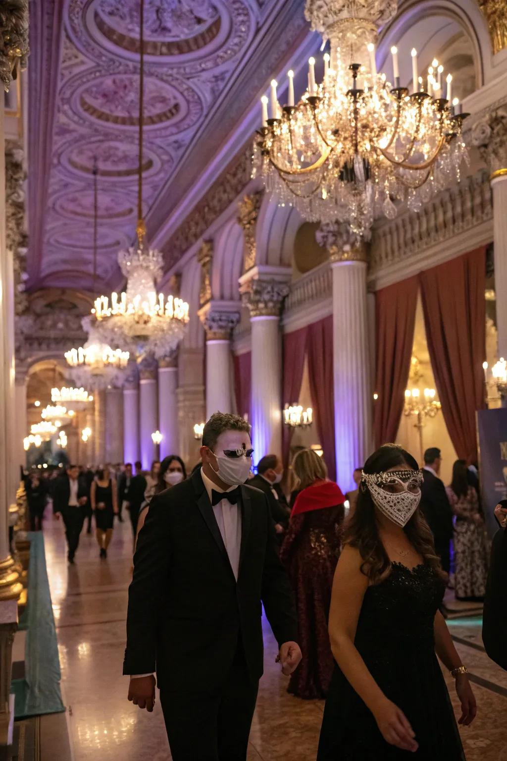 Append an air of mystery with a twilight masked ball theme.