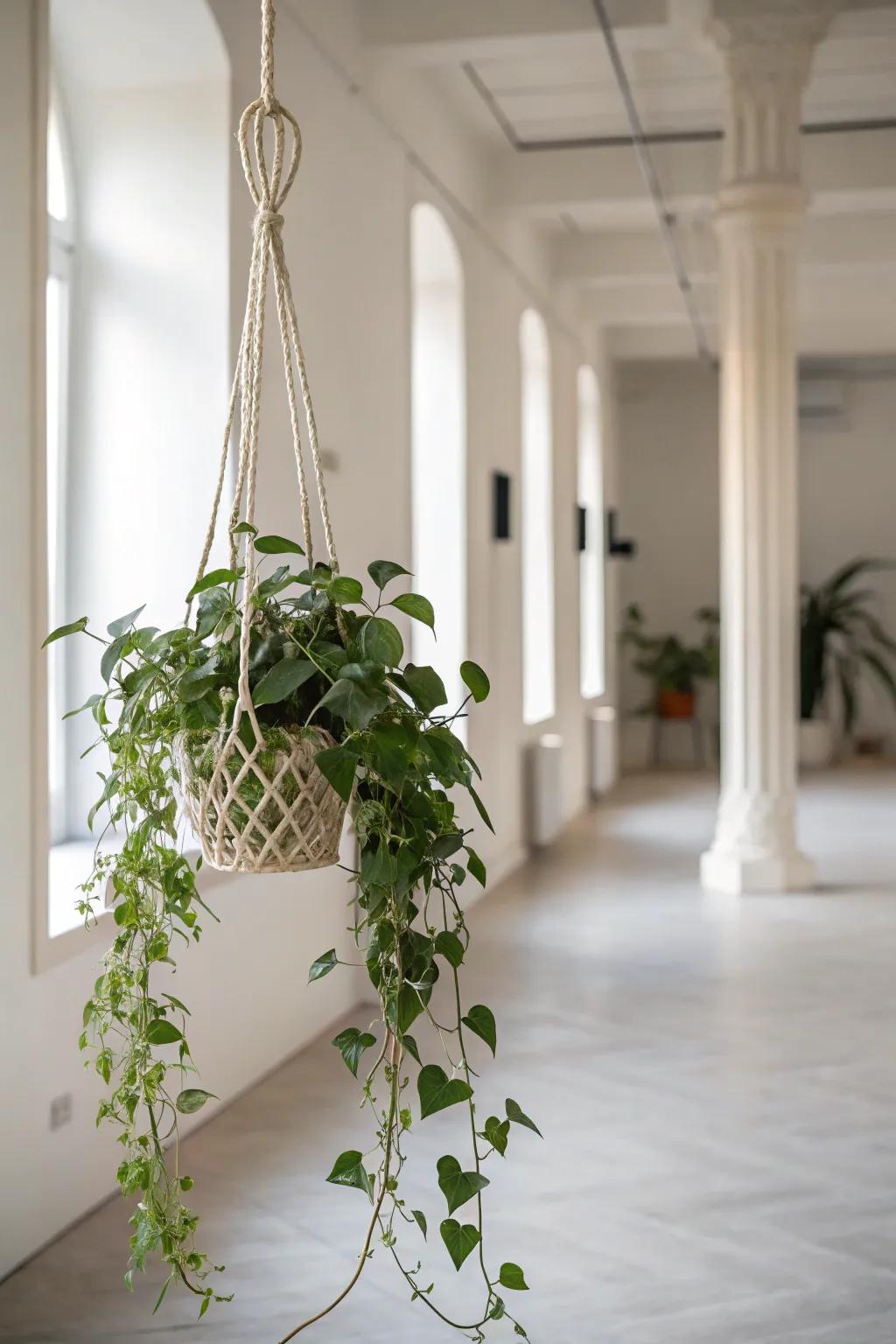 Achieve elegance with minimalist plant suspensions.
