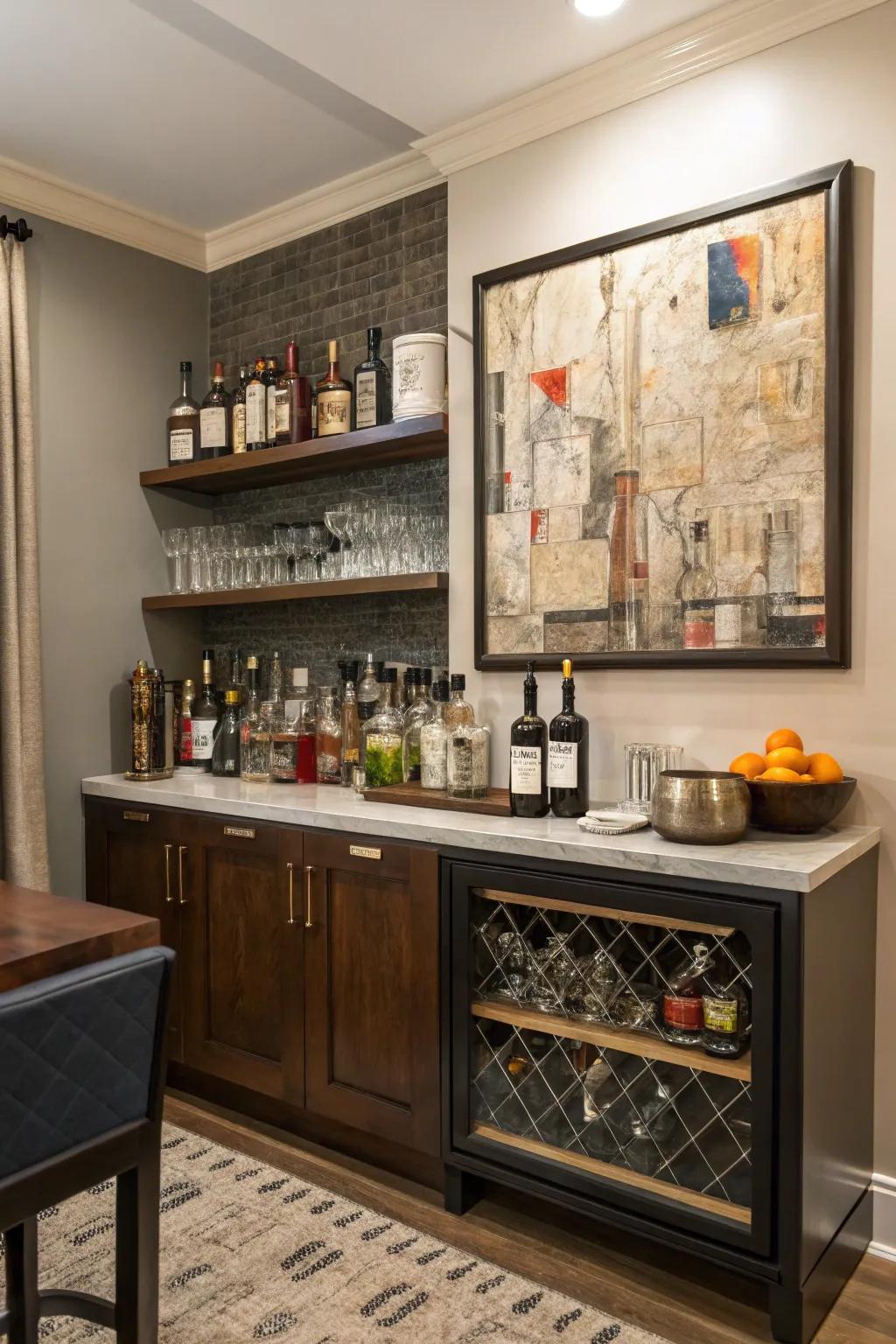Artwork adds your personal style to your bar.