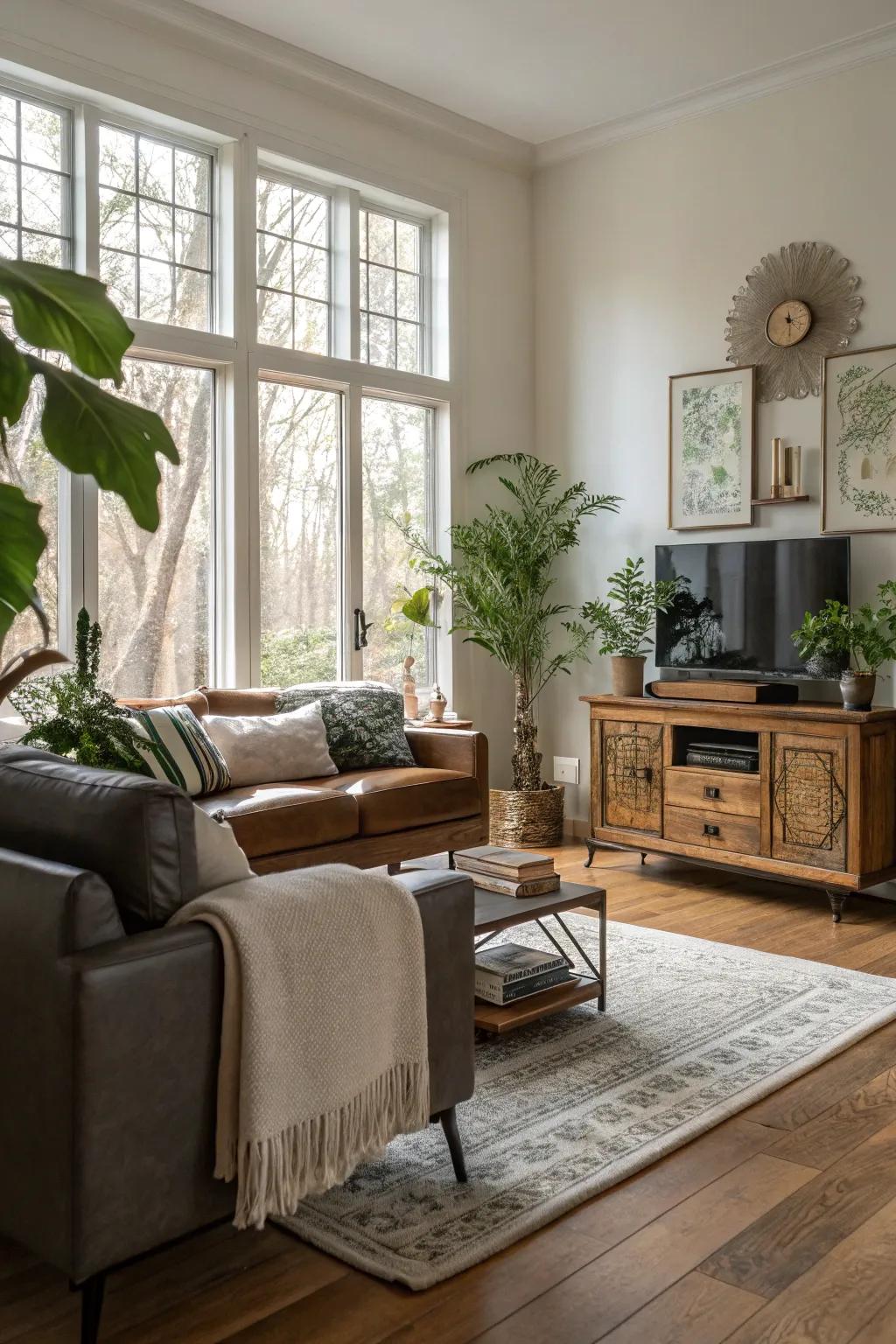 A harmonious blend of old and new in a transitional style.