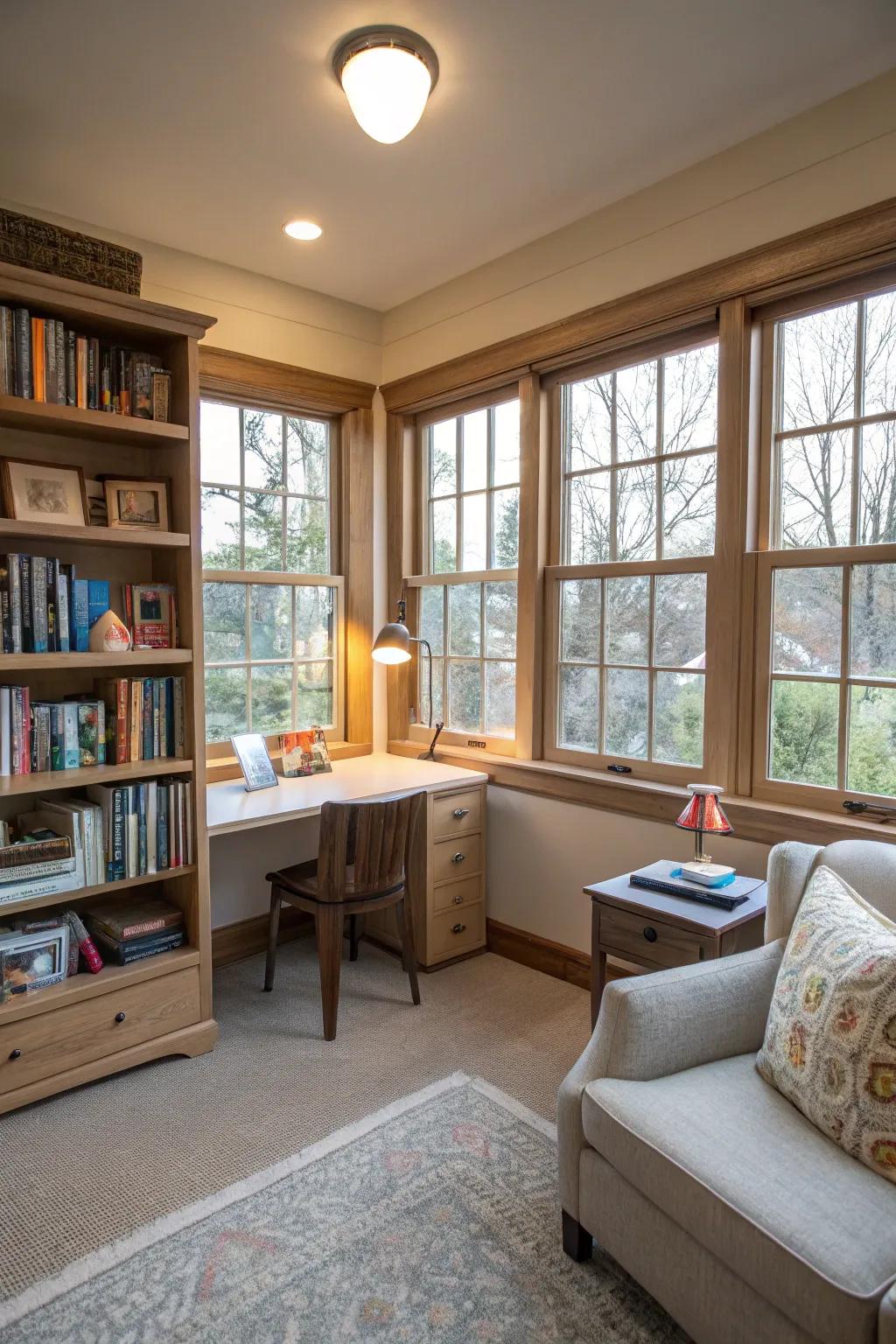 For a productive homeschool area, proper lighting is crucial.