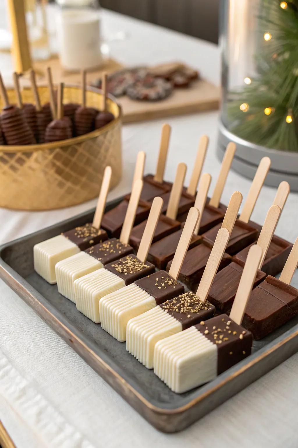 Hot chocolate rods provide a playful and effortless means to delight in cocoa.