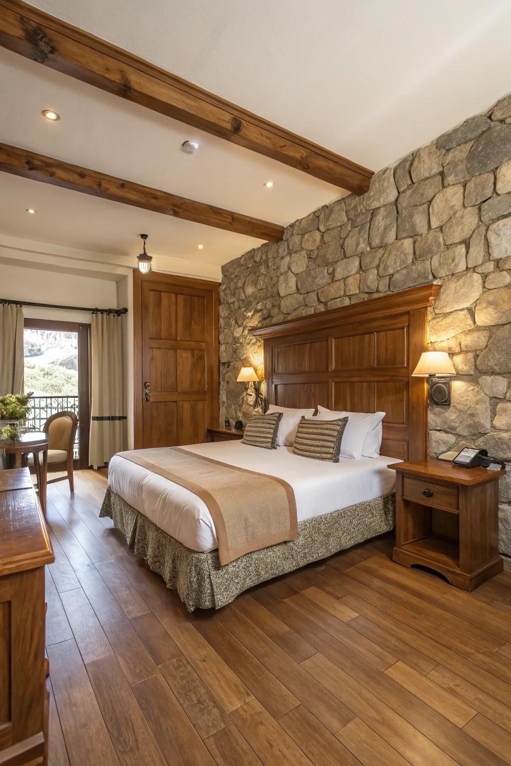 Natural features create warmth and authenticity in spaces in temporary accommodations.